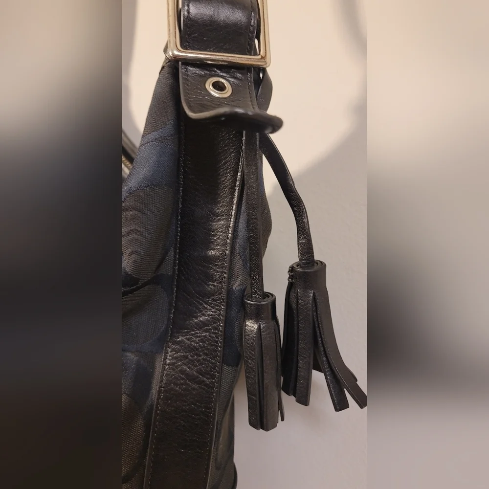 Coach Signature C Sufflette Cloth crossbody bag in black